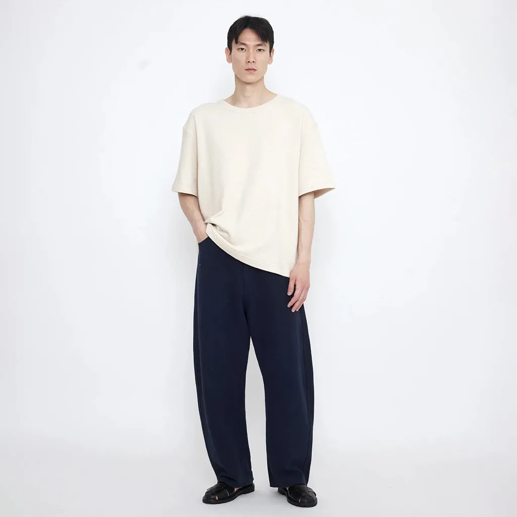 7115 By Szeki Unisex Relaxed Curve Legged Pants Navy Blue