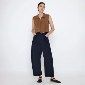 7115 By Szeki Unisex Relaxed Curve Legged Pants Navy Blue 7115 By Szeki Unisex Relaxed Curve Legged Pants Navy Blue