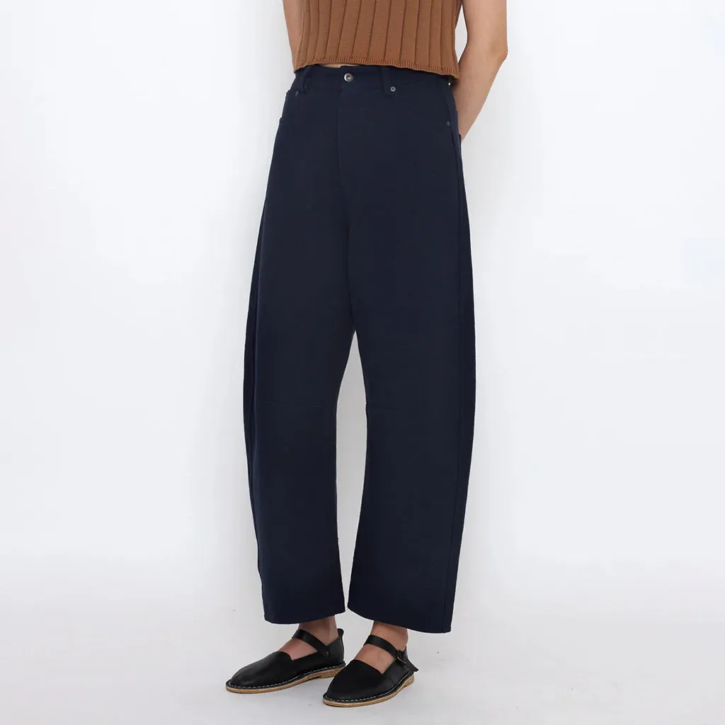 7115 By Szeki Unisex Relaxed Curve Legged Pants Navy Blue