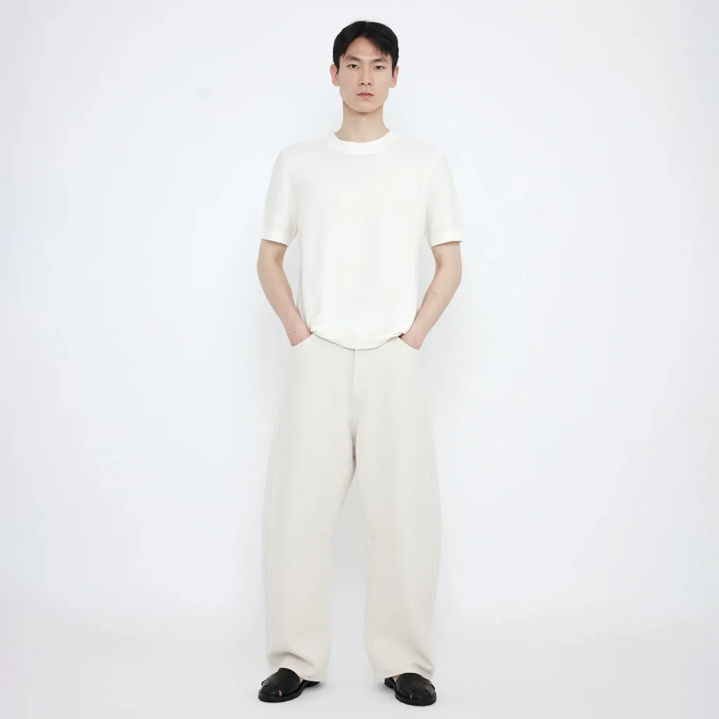 7115 By Szeki Unisex Relaxed Curve Legged Pants Off-White
