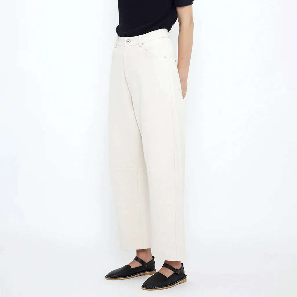 7115 By Szeki Unisex Relaxed Curve Legged Pants Off-White