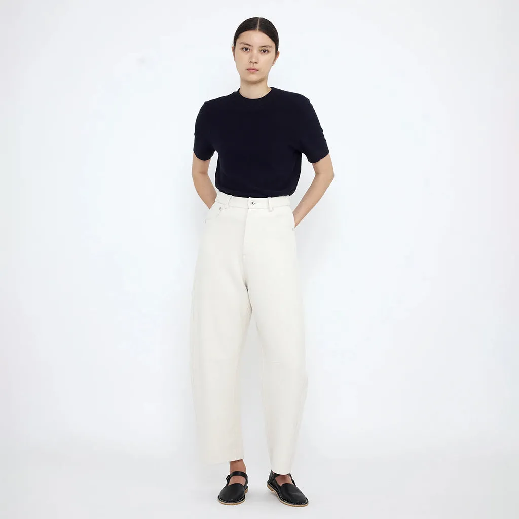 7115 By Szeki Unisex Relaxed Curve Legged Pants Off-White