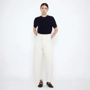 7115 By Szeki Unisex Relaxed Curve Legged Pants Off-White 7115 By Szeki Unisex Relaxed Curve Legged Pants Off-White