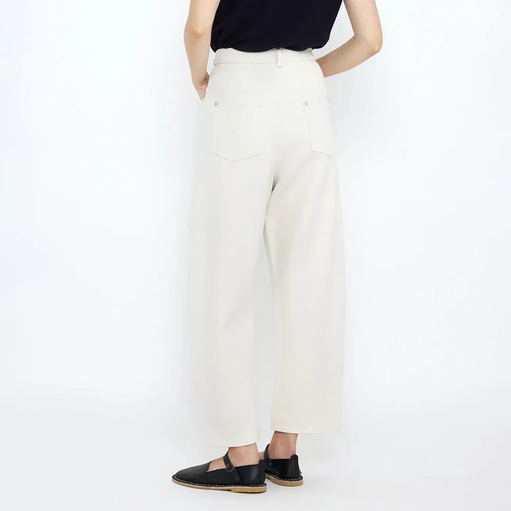 7115 By Szeki Unisex Relaxed Curve Legged Pants Off-White