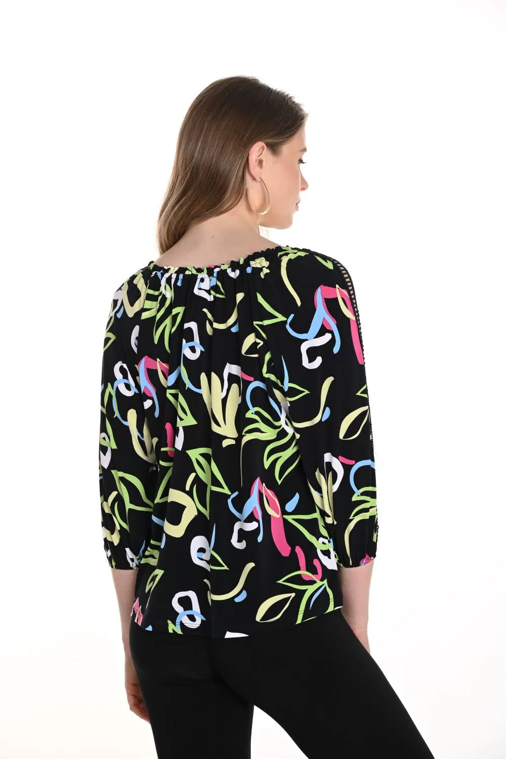 Abstract Print Peasant Top