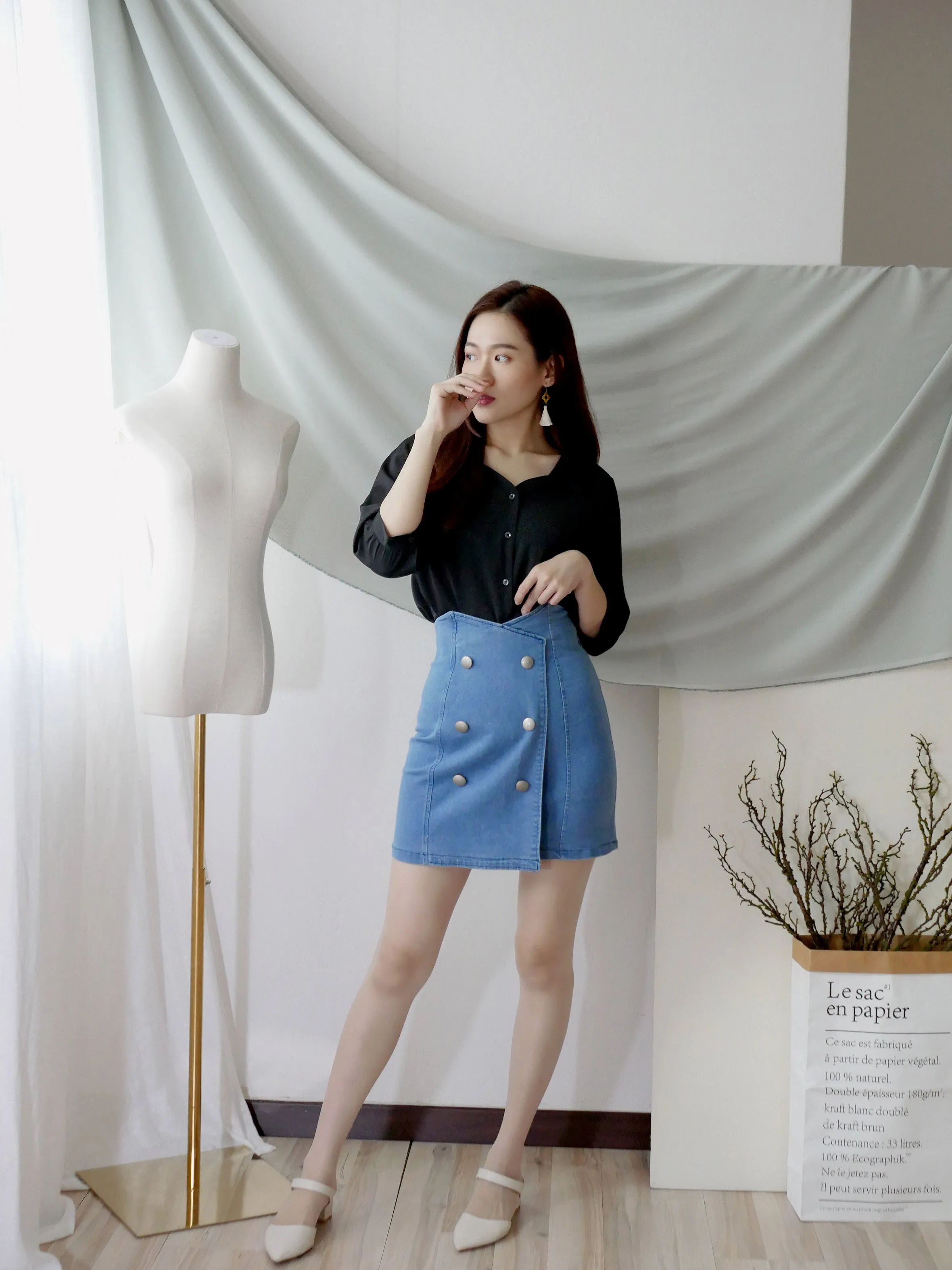 ACEWIN Denim Skirt (Size S-L) 400380