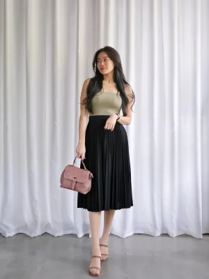 ACEWIN Waist Elastic Pleated Midi Skirt (Free Size) 601285