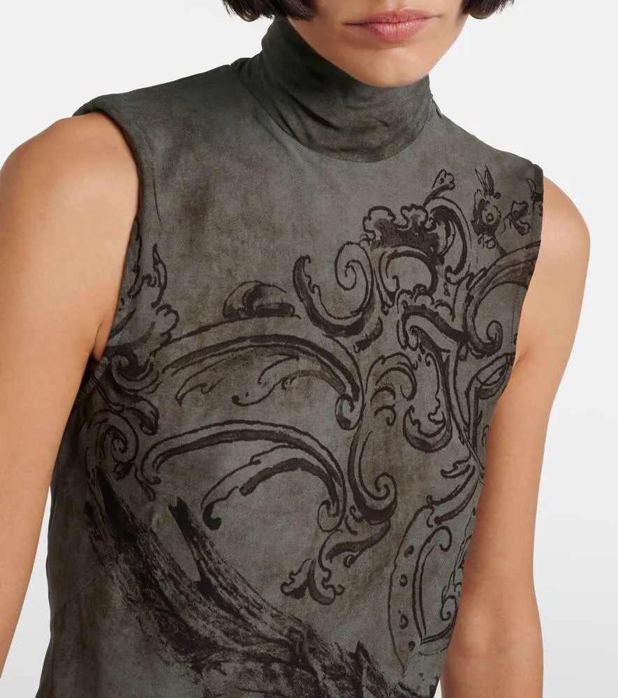 Acne Studios Printed mesh maxi dress