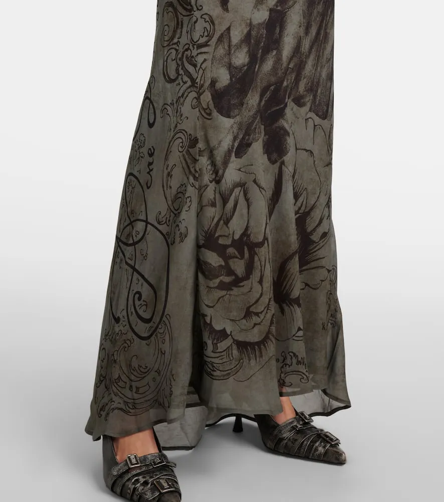 Acne Studios Printed mesh maxi dress