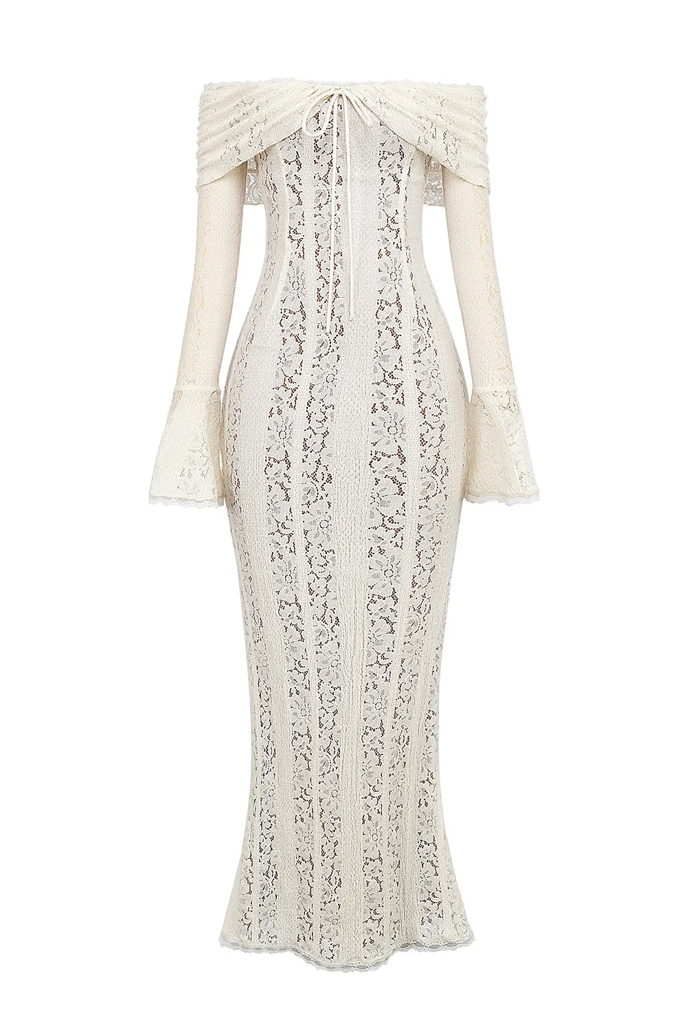 AEILA VINTAGE LACE MAXI DRESS-BLACK
