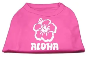 Aloha Flower Screen Print Shirt Bright Pink XL (16)