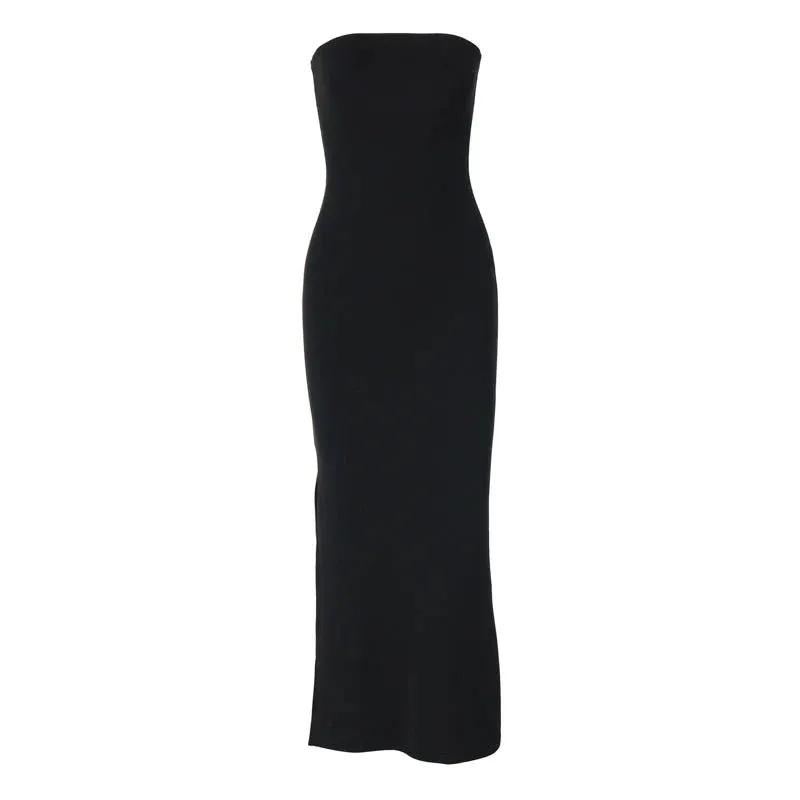 Amozae-Christmas Outfits New Year's Eve Dress Night Out Club Dresses cute winter outfits Nisa Strapless Basic Maxi Dress