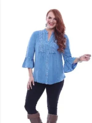 Asha Embroidered Peasant Top