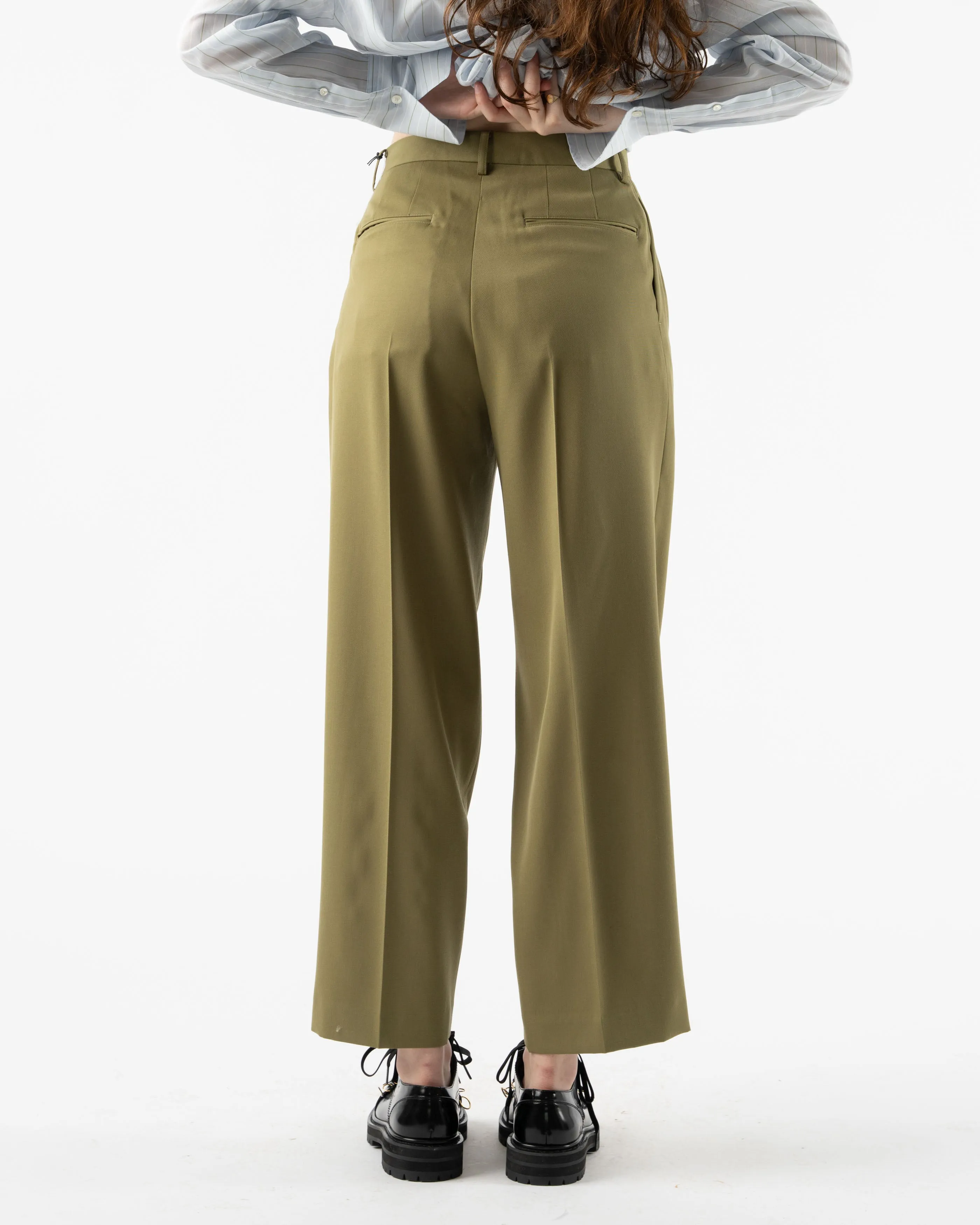 Auralee Light Wool Max Gabardine Slacks in Khaki