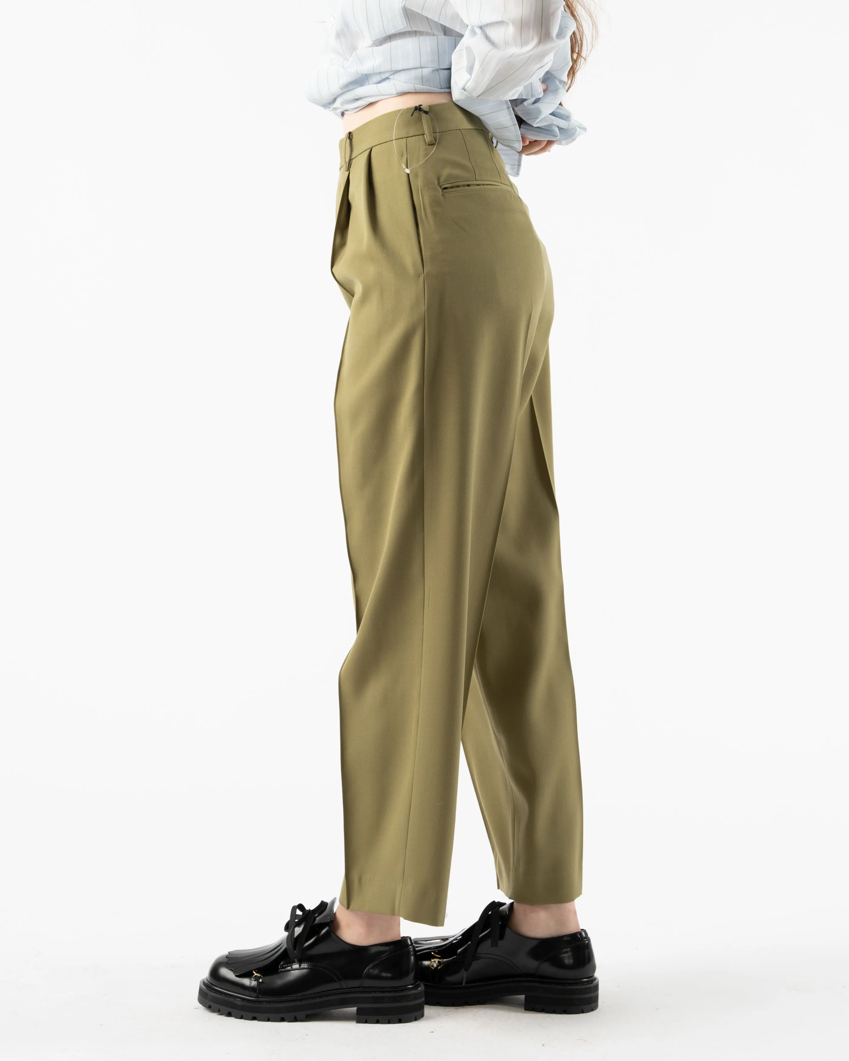 Auralee Light Wool Max Gabardine Slacks in Khaki