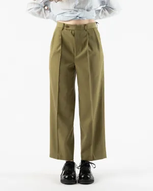 Auralee Light Wool Max Gabardine Slacks in Khaki