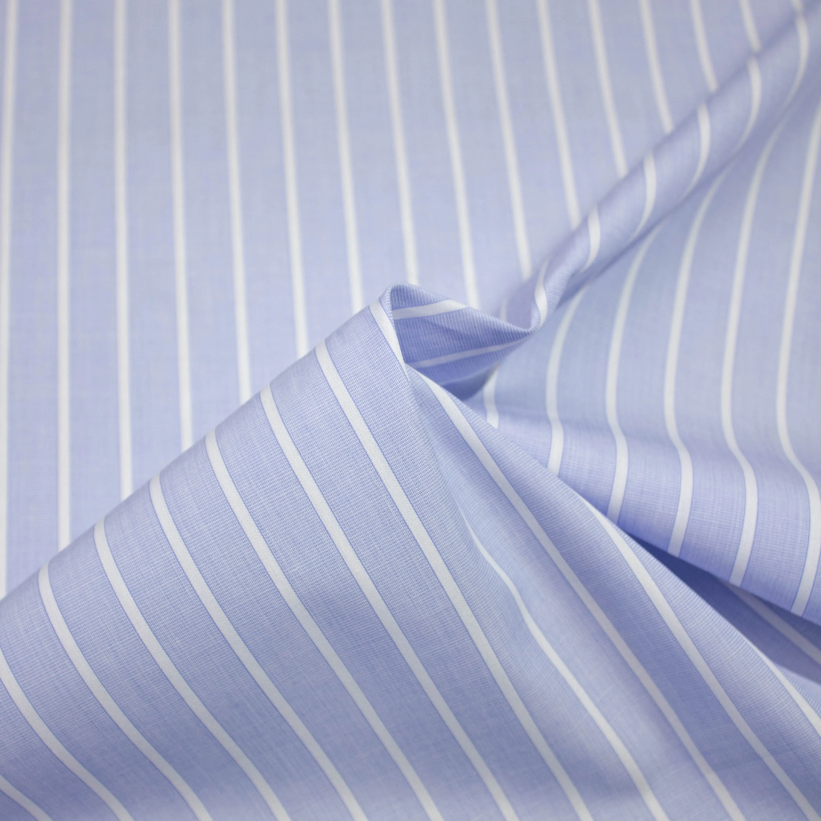 Ayine Blue Striped Cotton Poplin SHOWROOM SAMPLE 34CM X 60CM