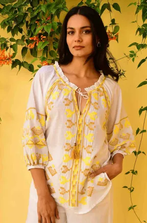 Azure and Indigo - Paros Blouse