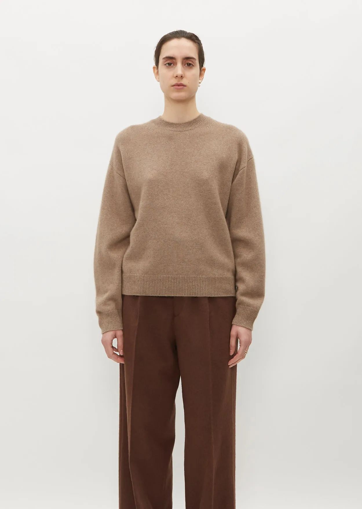 Baby Cashmere Crewneck Sweater — Natural Brown