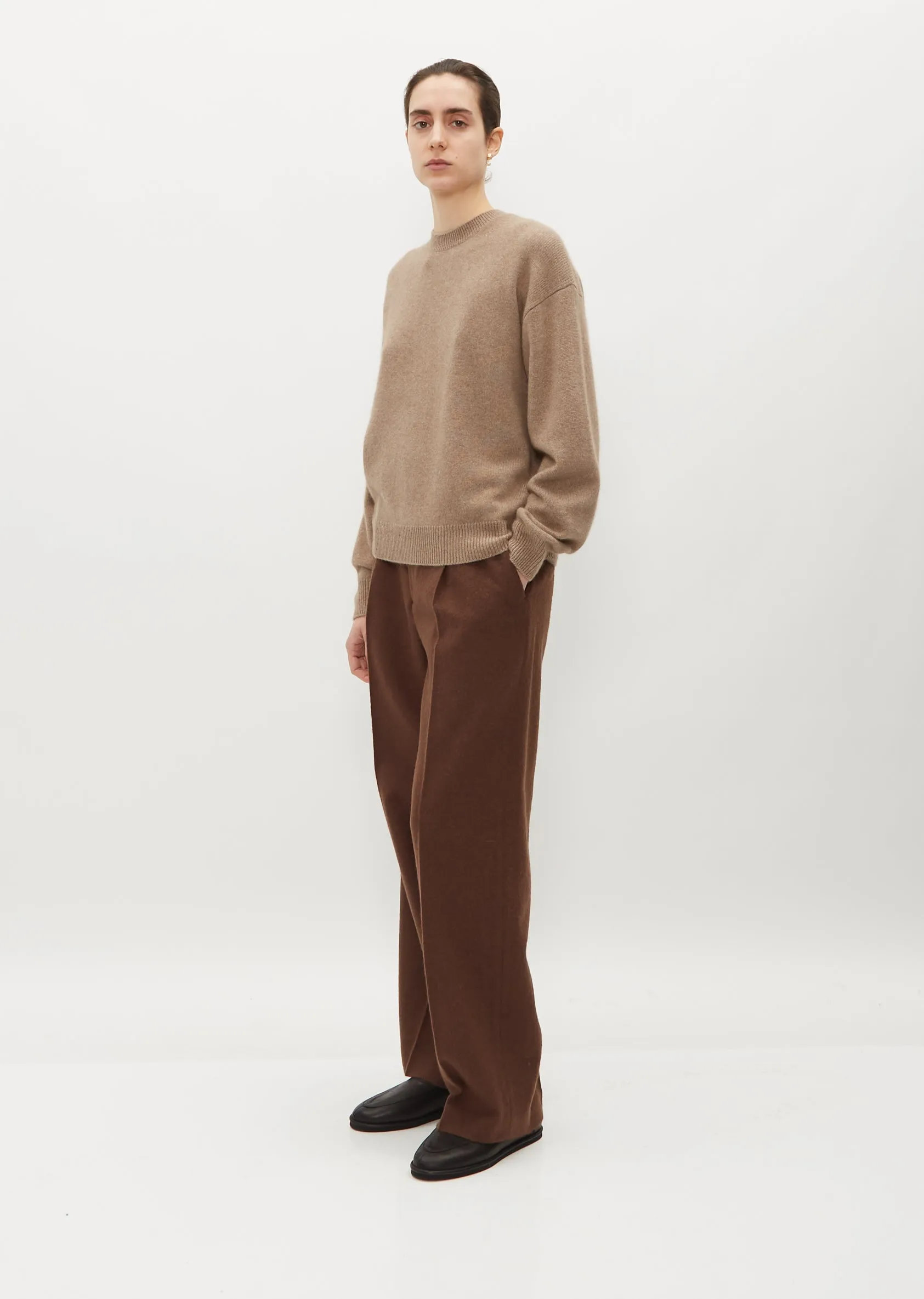 Baby Cashmere Crewneck Sweater — Natural Brown
