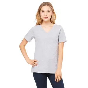 Bella   Canvas Women's Athletic Heather Relaxed Jersey Short-Sleeve V-Neck T-Shirt