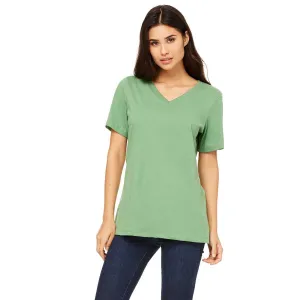 Bella   Canvas Women's Leaf Relaxed Jersey Short-Sleeve V-Neck T-Shirt