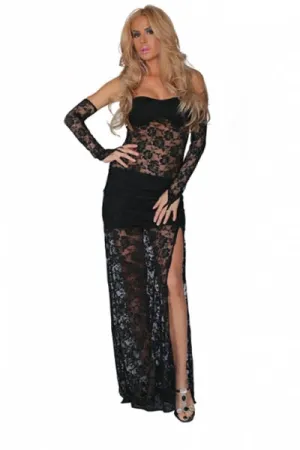Black Lace Evening Dress