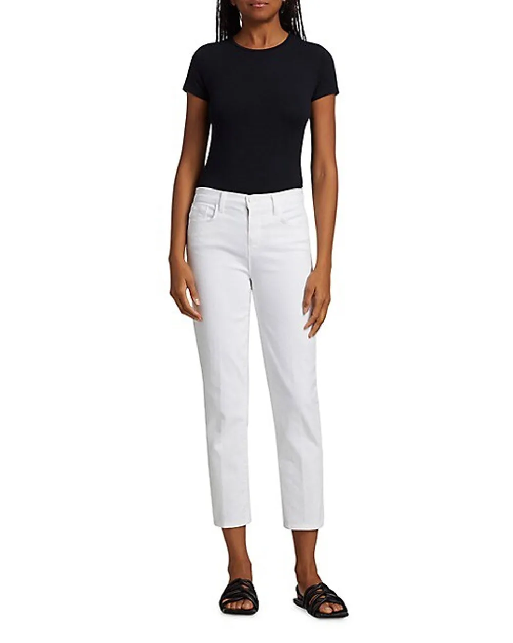 Blanc High Rise Crop Cigarette