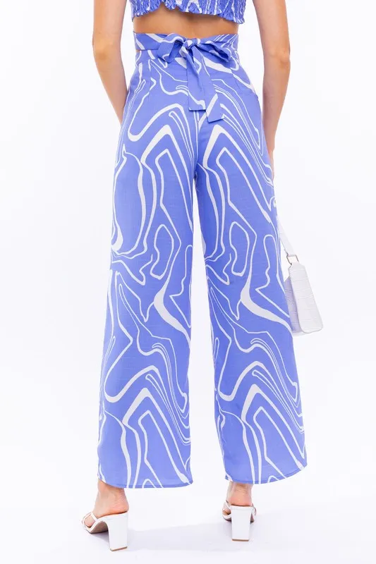 Blue Abstract Pants