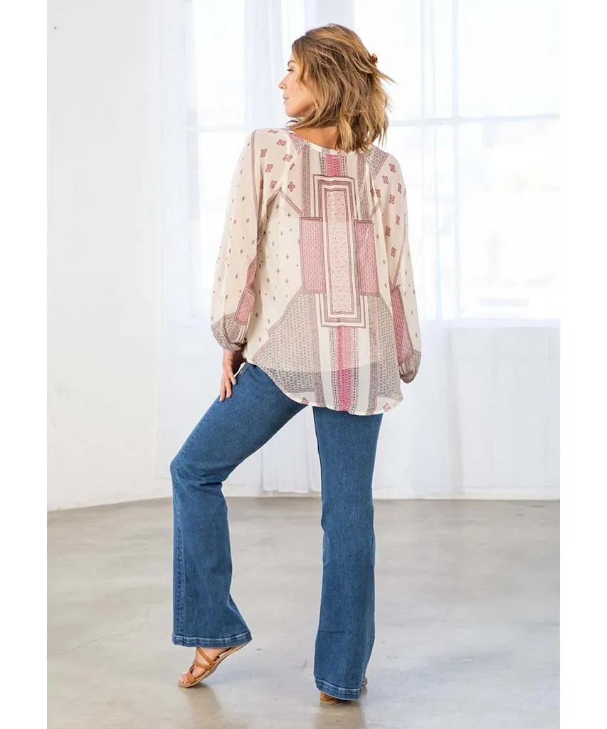 Boho Chiffon Blouse Wine Combo