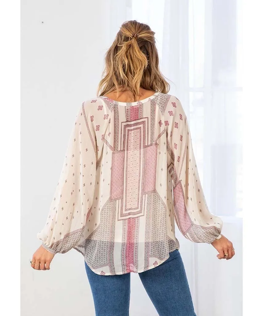 Boho Chiffon Blouse Wine Combo