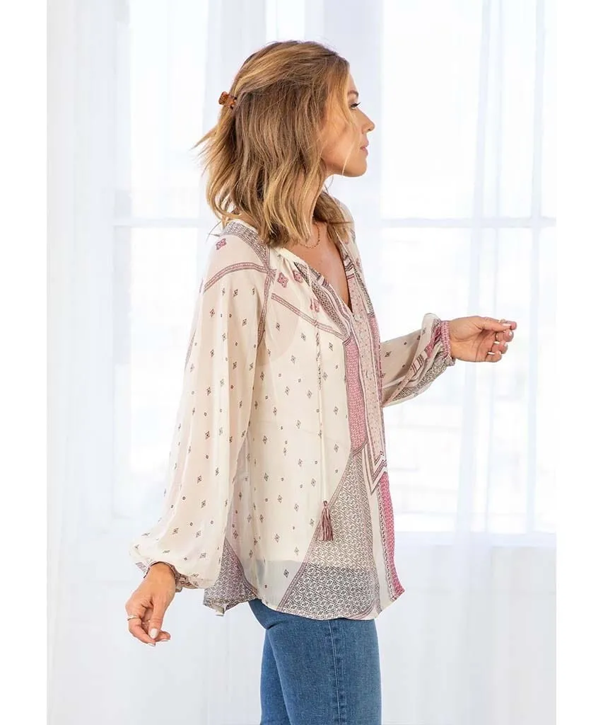 Boho Chiffon Blouse Wine Combo