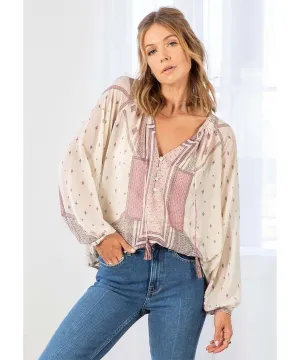 Boho Chiffon Blouse Wine Combo