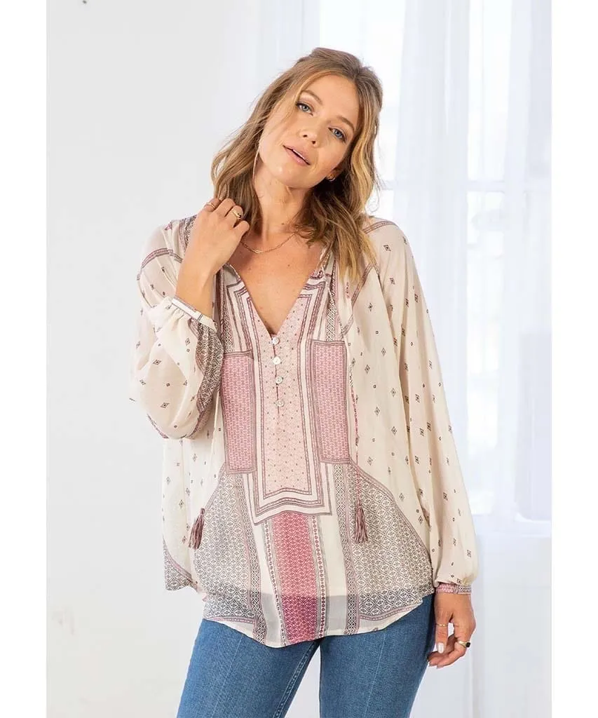 Boho Chiffon Blouse Wine Combo