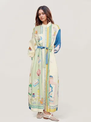 Boho Floral Print Maxi Dress with Waist Tie Boho Floral Print Maxi Dress with Waist Tie