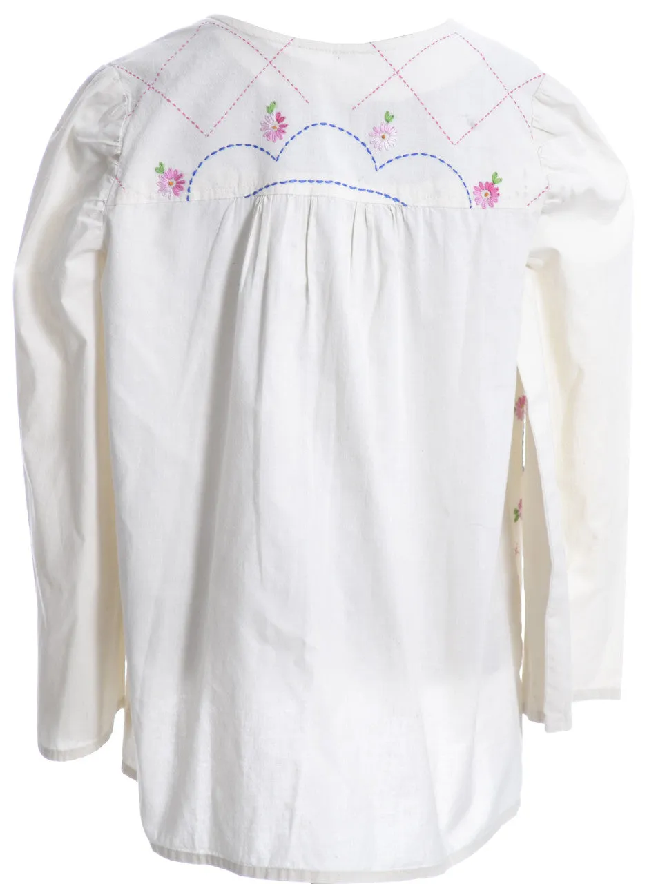 Boho Hand Embroidered Vintage Peasant Top