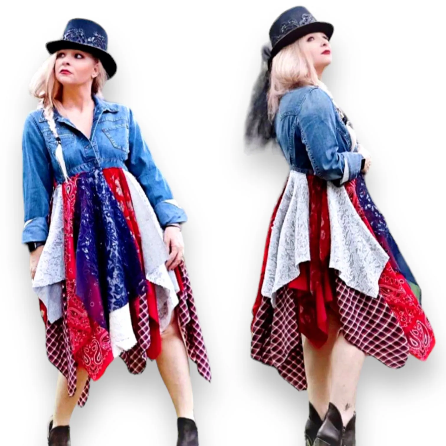 Boho-Hippie Denim Festival Duster Jacket