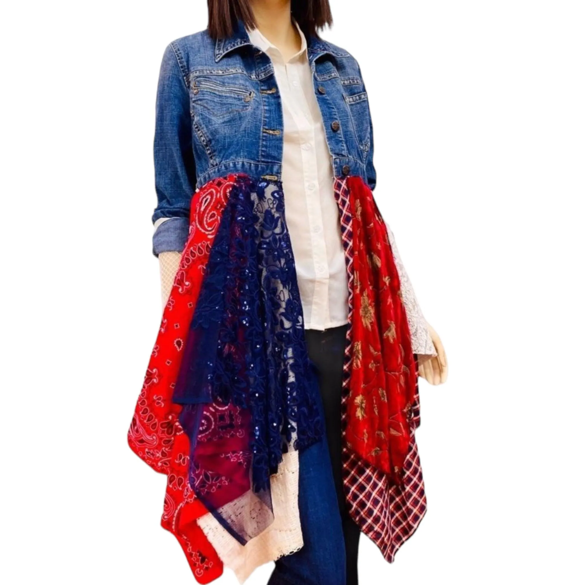 Boho-Hippie Denim Festival Duster Jacket