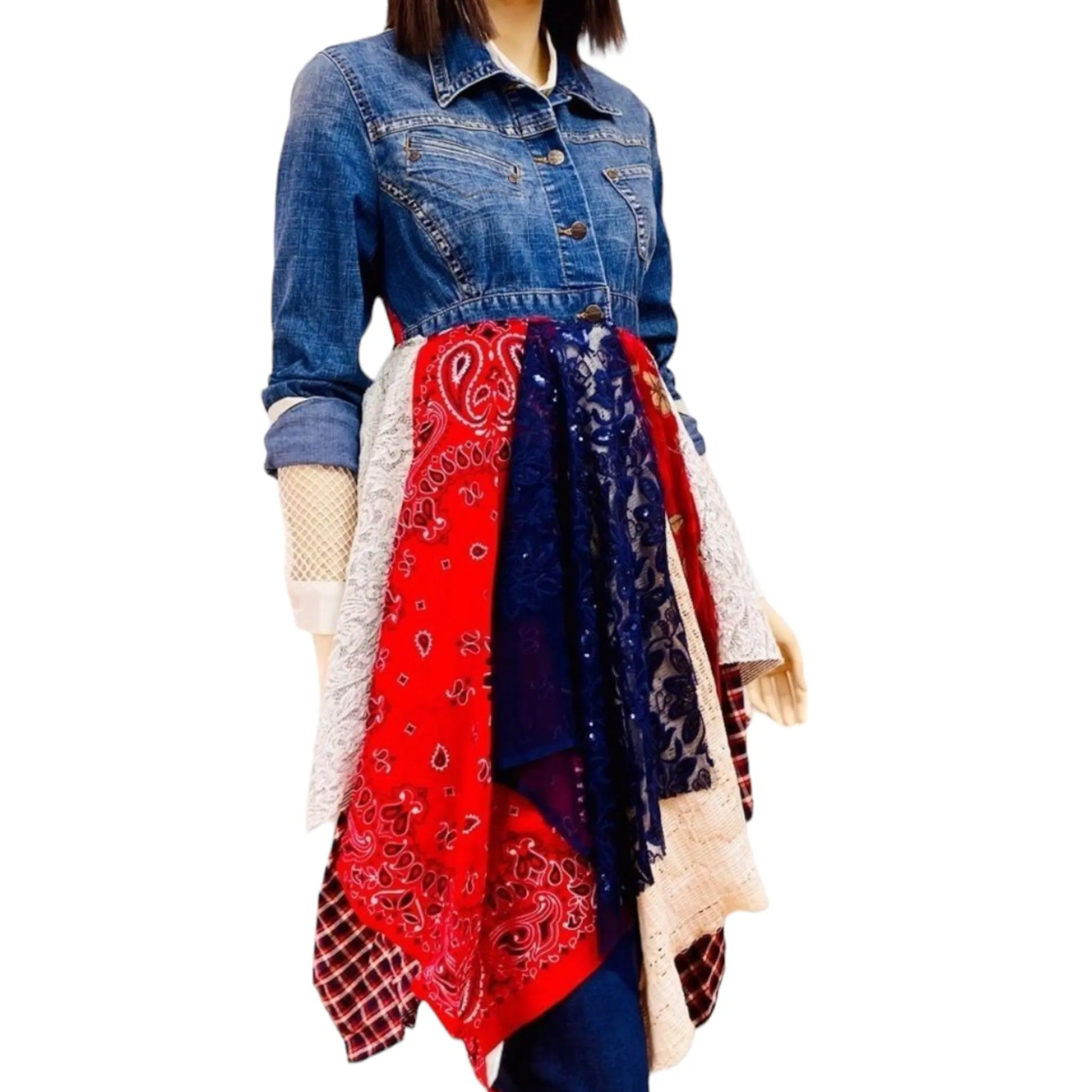 Boho-Hippie Denim Festival Duster Jacket