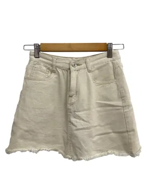 Bone White Denim Skirts