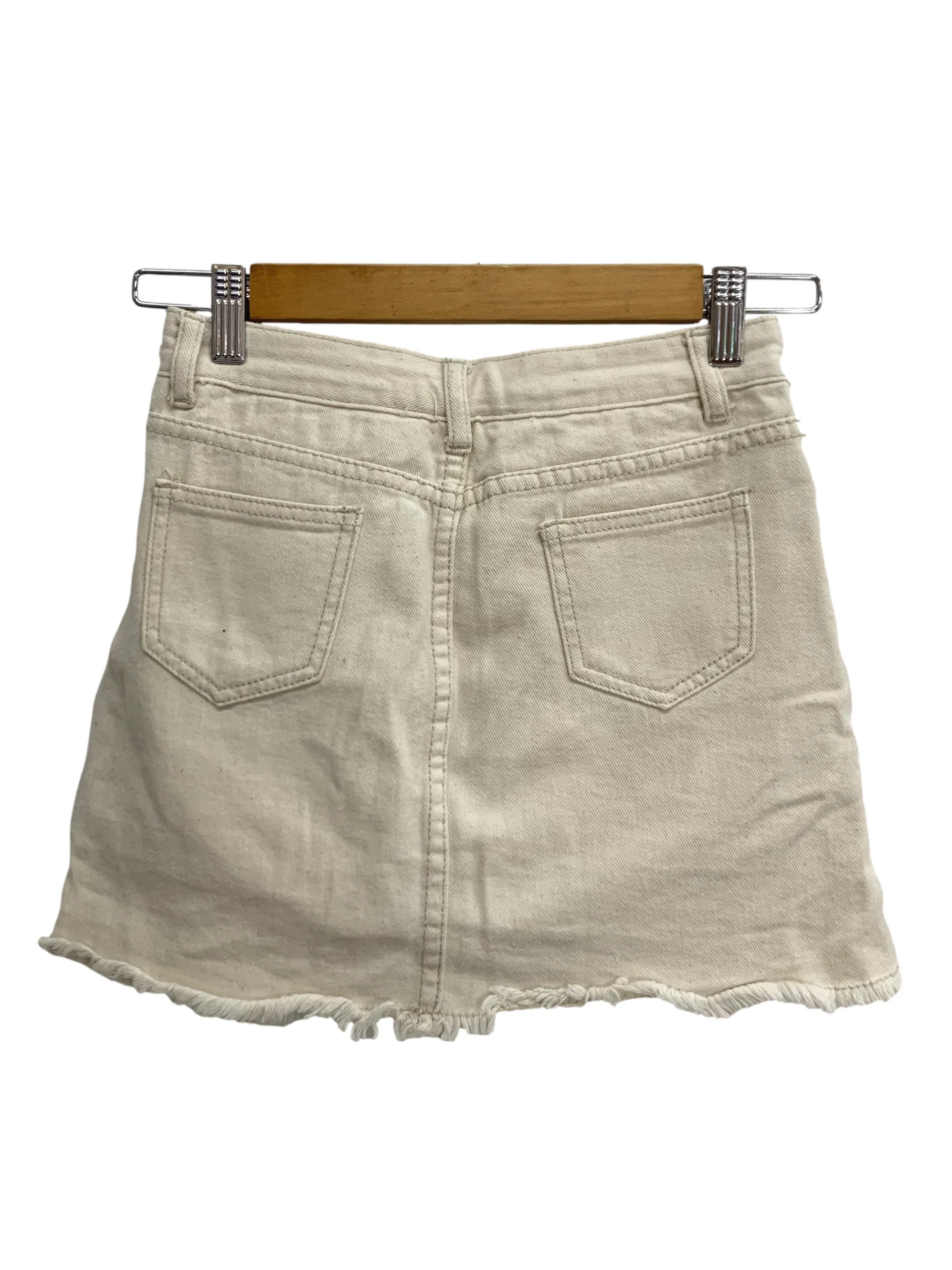 Bone White Denim Skirts