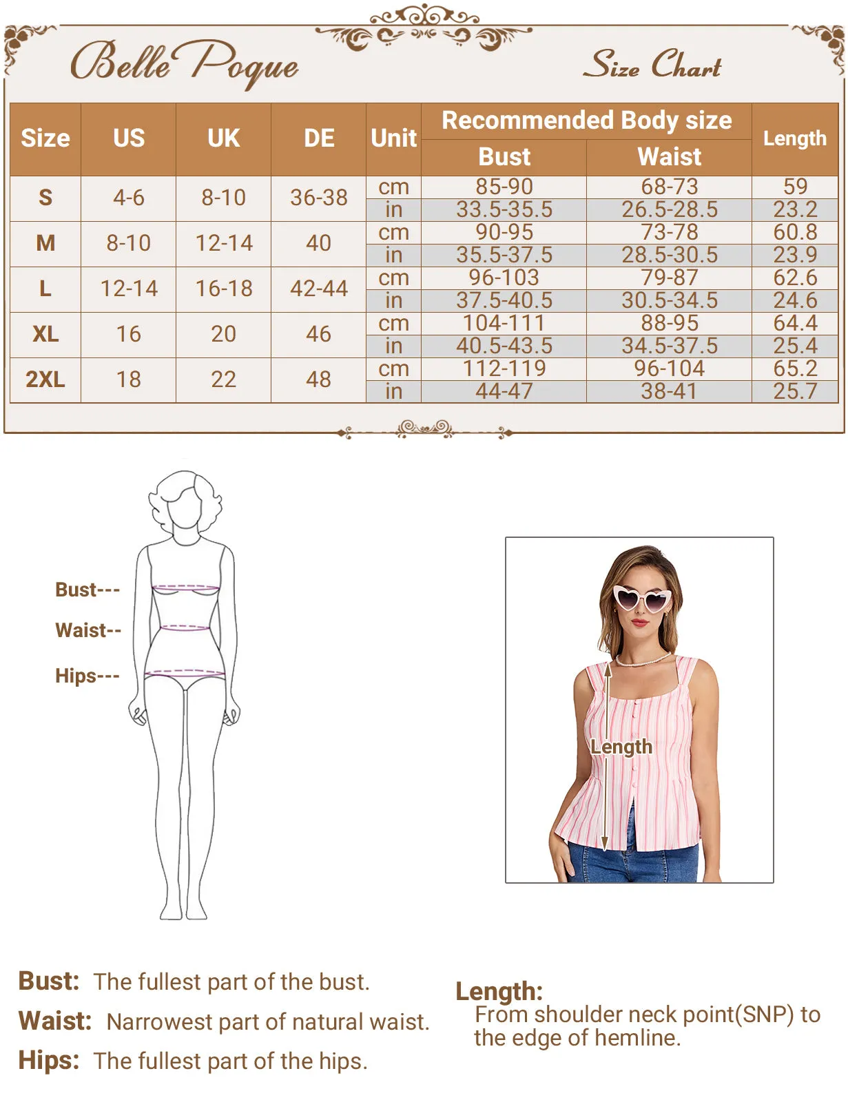 BP Women Vintage Striped Peplum Hem Tops Sleeveless Square Neck A-Line Tops