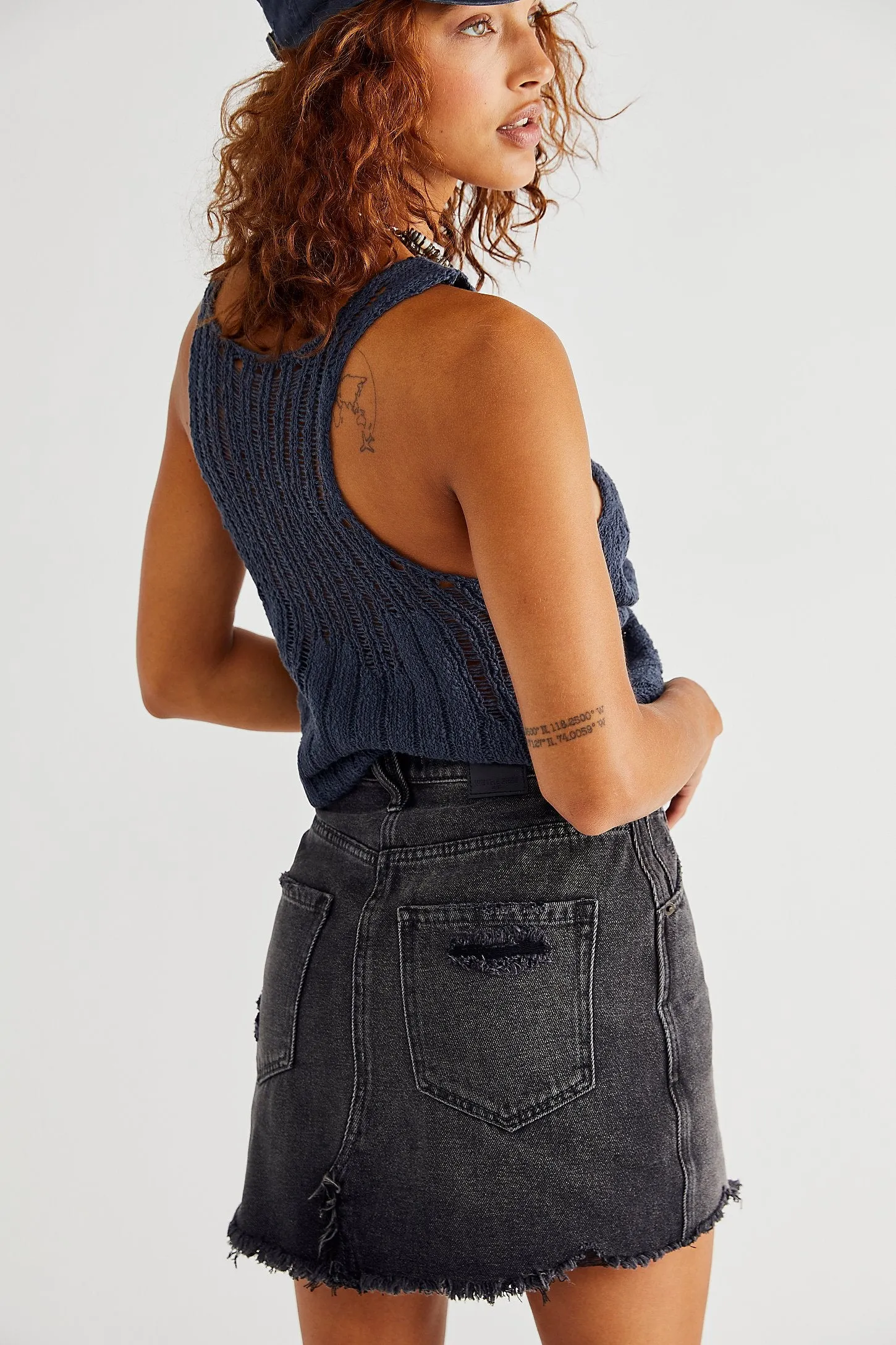 Brea Cut Off Skirt | Faded Black