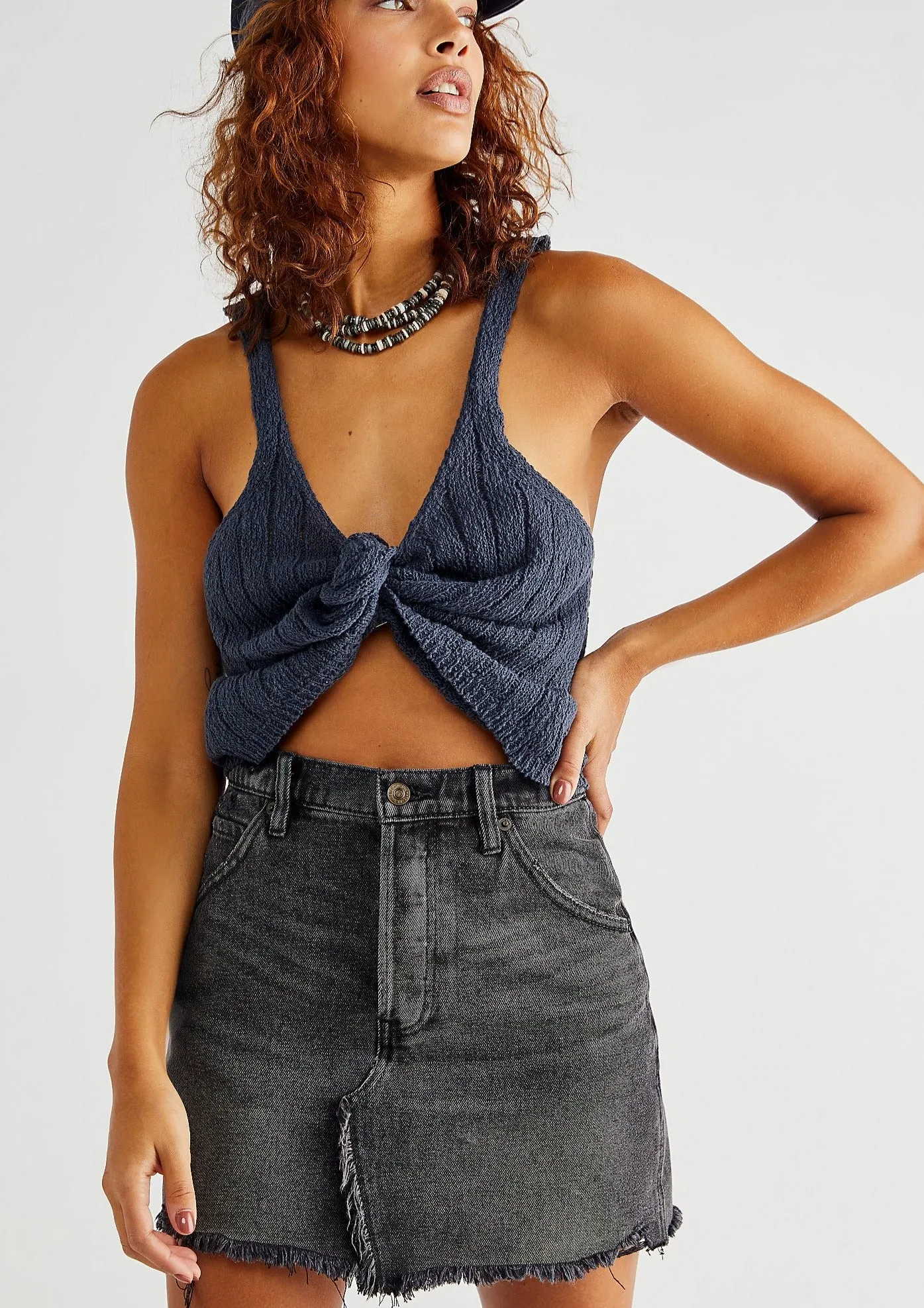 Brea Cut Off Skirt | Faded Black