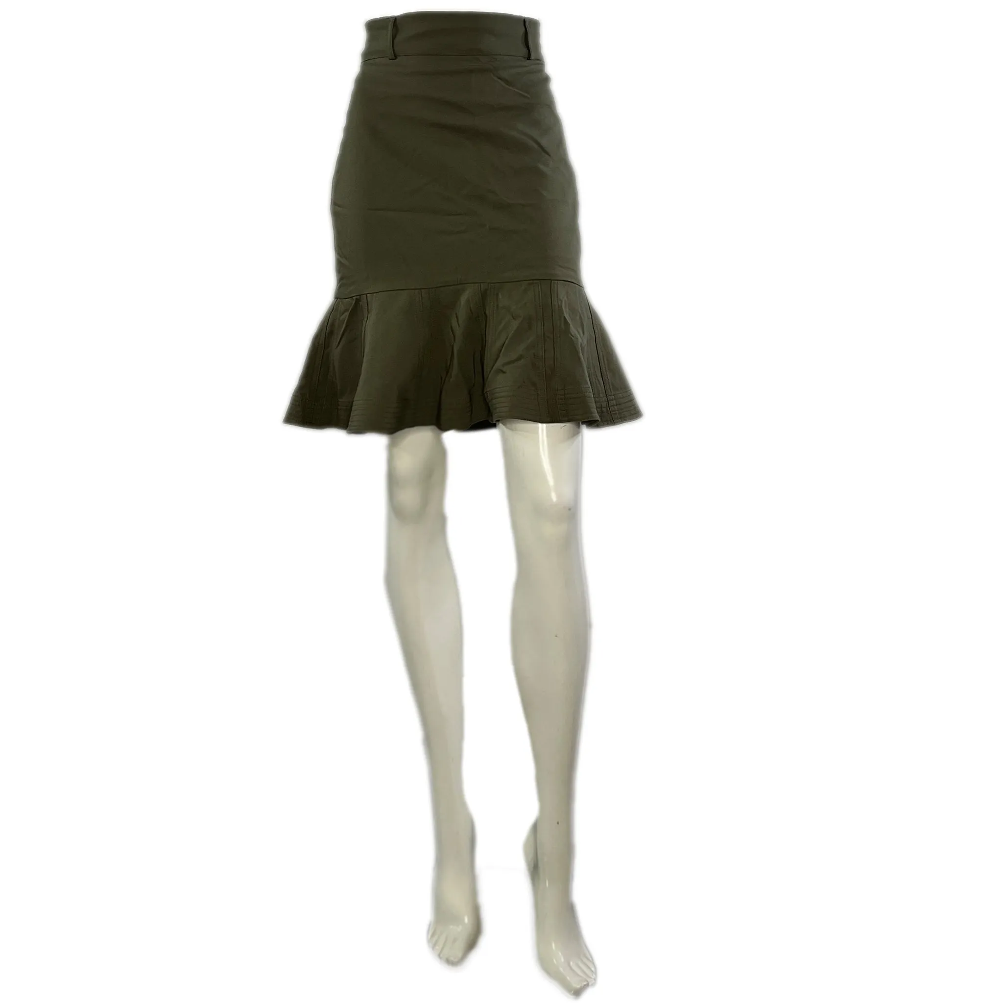 Calvin Klein Skirt Above Knee w Mermaid-Style Detail Tan Size 0 SKU 000213-5