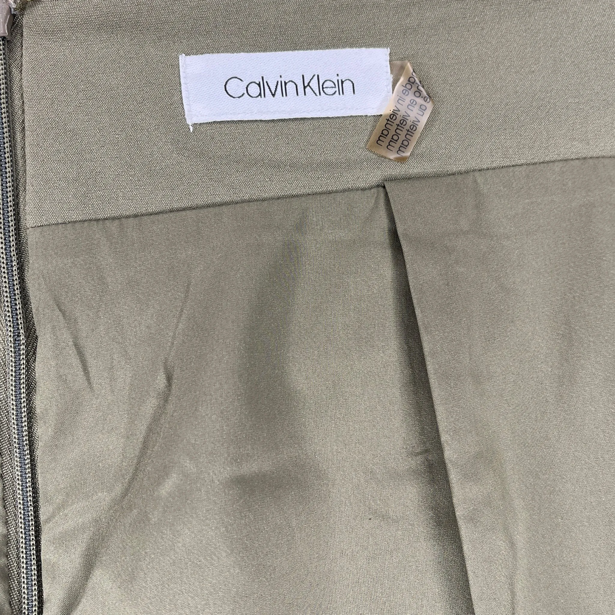 Calvin Klein Skirt Above Knee w Mermaid-Style Detail Tan Size 0 SKU 000213-5