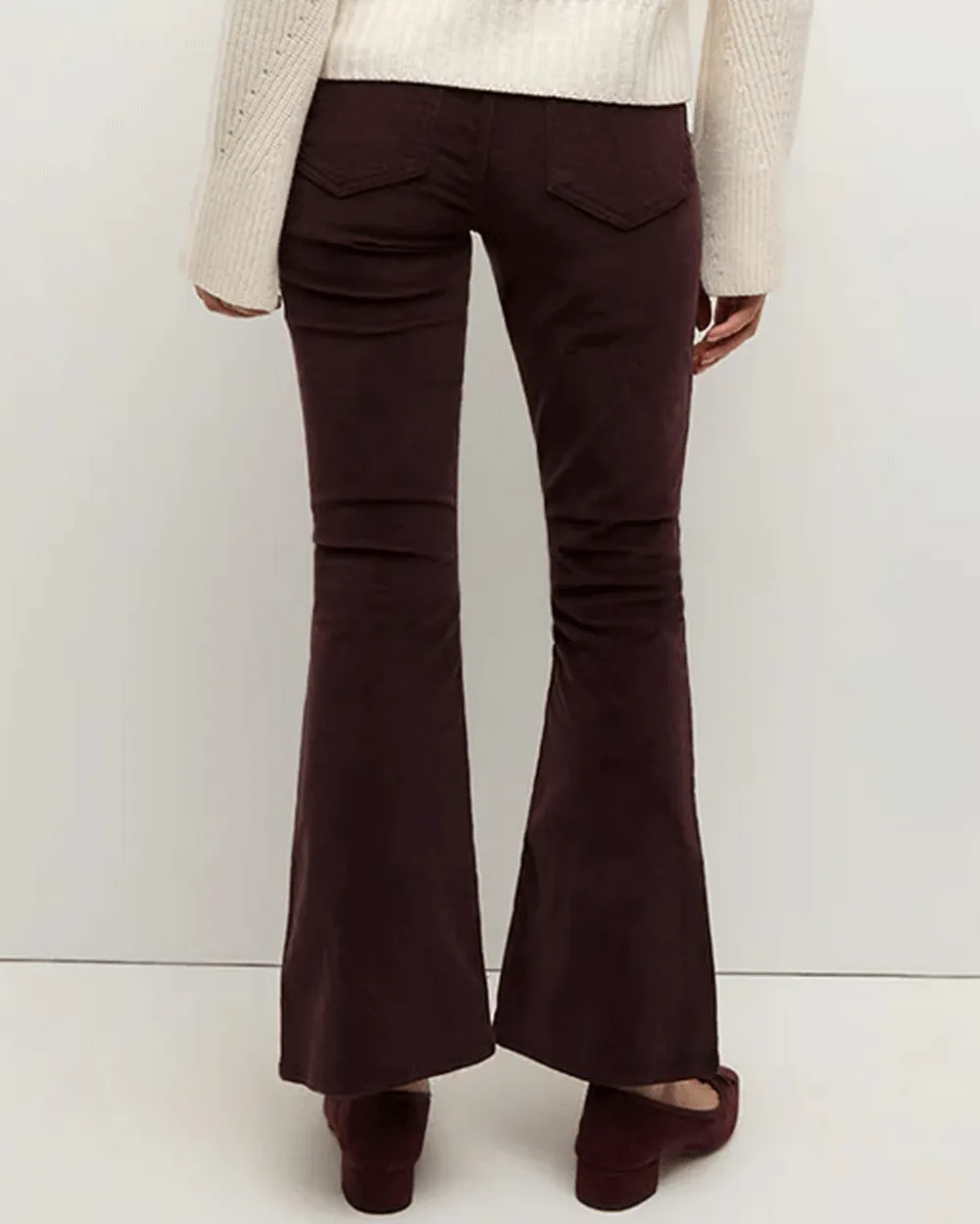 Carson Ankle Flare Corduroy Pant in Plum