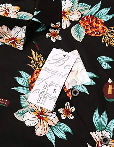 Casual Button Down Floral Printed Beach Shirt with Pocket