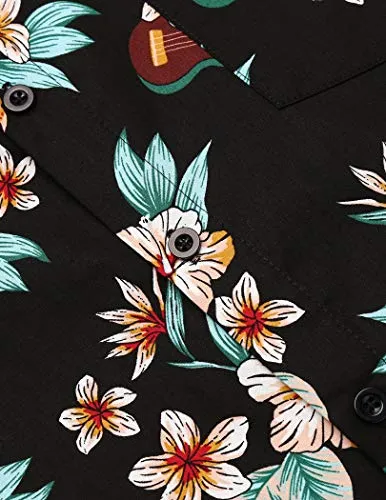 Casual Button Down Floral Printed Beach Shirt with Pocket