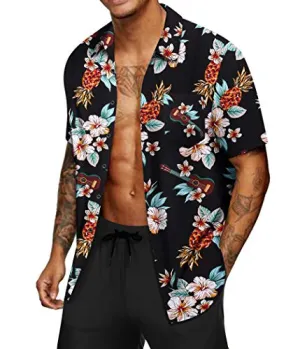 Casual Button Down Floral Printed Beach Shirt with Pocket